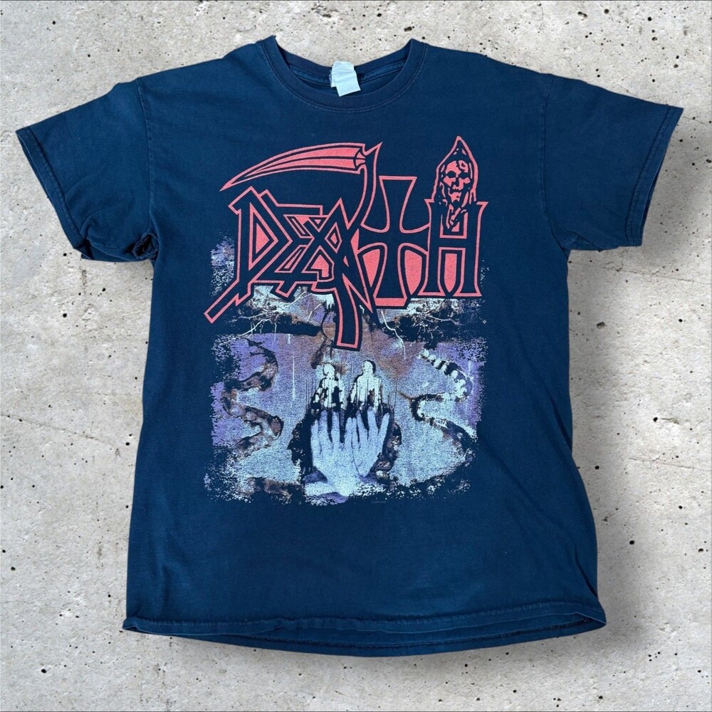 Death Band Symbolic Album Death Metal T-Shirt Mens Medium M Blue Heavy Cotton
